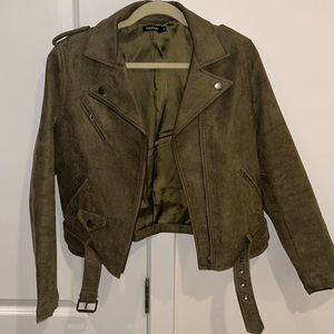 Boohoo suede biker jacket NWOT